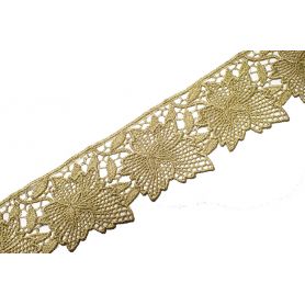 Méteres légcsipke arany lurex-70mm
