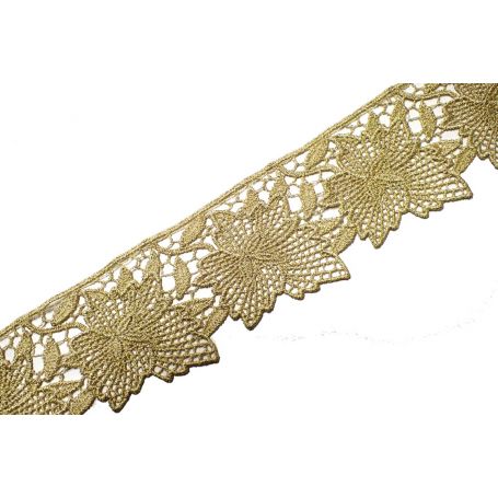Méteres légcsipke arany lurex-70mm