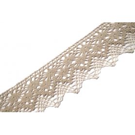 Pamut csipke -Fehér-szürke - 5cm (Nr.3760)