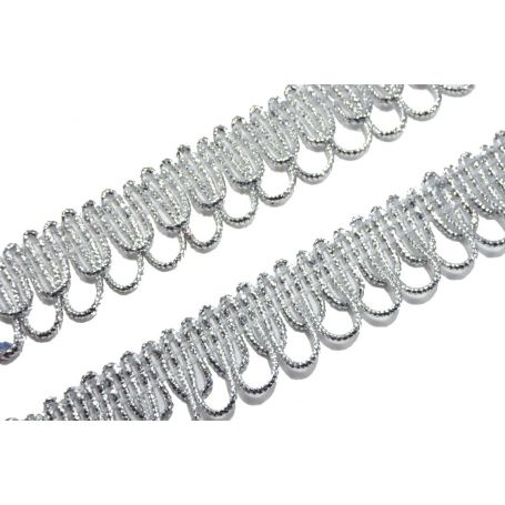 Bortni 18mm - ezüst lurex -