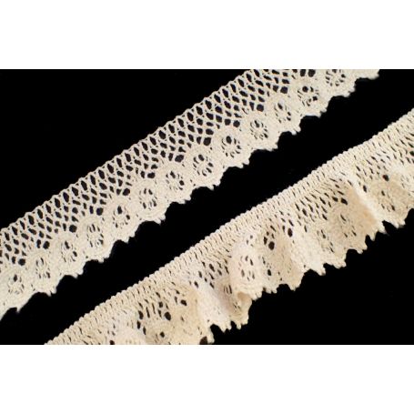 Elasztikus pamut csipke -Nyers-4cm (Nr.8064E)