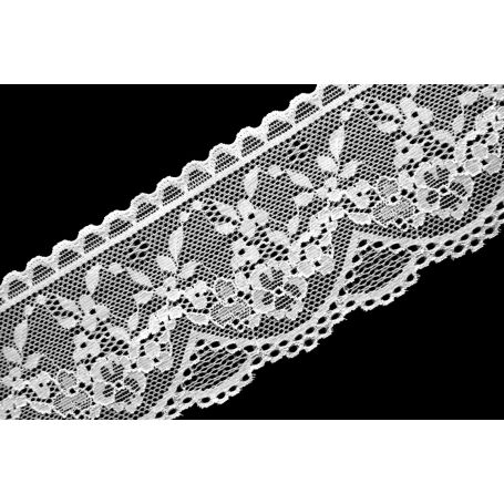 Elasztikus csipke fekete--fehér- 7cm '7-02'