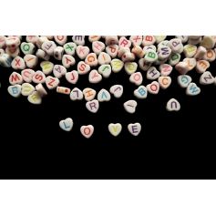 ABC szív gyöngy -betű- 7mm