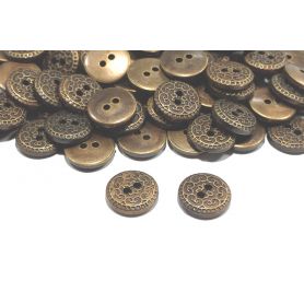 Fémhatású gomb -Bronz- Ø12mm