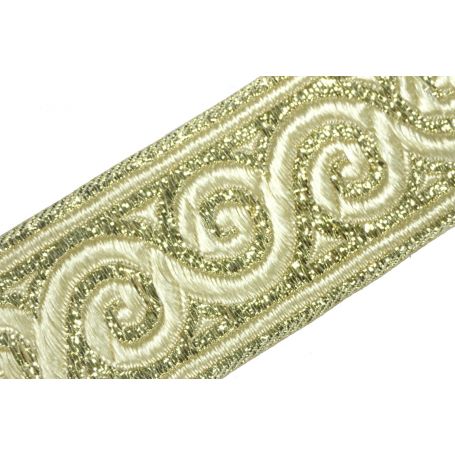 Mintás szalag -Hullám Lurex- 33mm