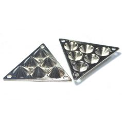 Háromszög, felvarrható fém dísz -Arany- 29mm