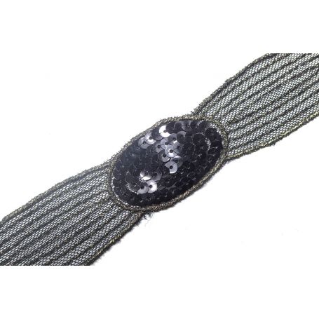 Flitter, arany lurex -fekete- 35mm