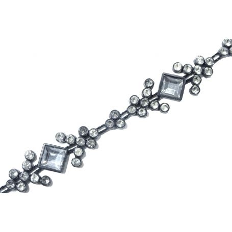 Műanyag ruhadísz strasszal -13mm